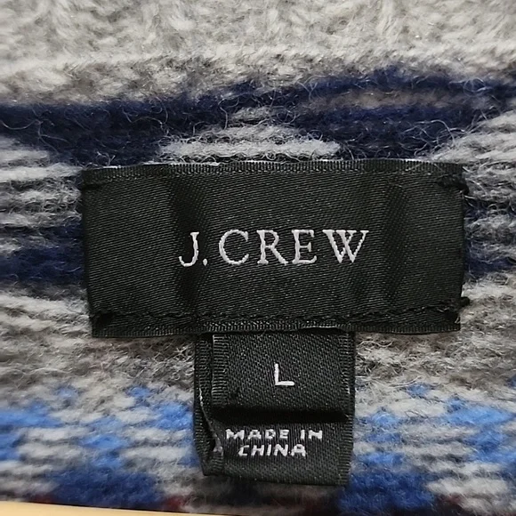 J. Crew McCallum Fair Isle 100% lambs wool sweater size L - Picture 2 of 5